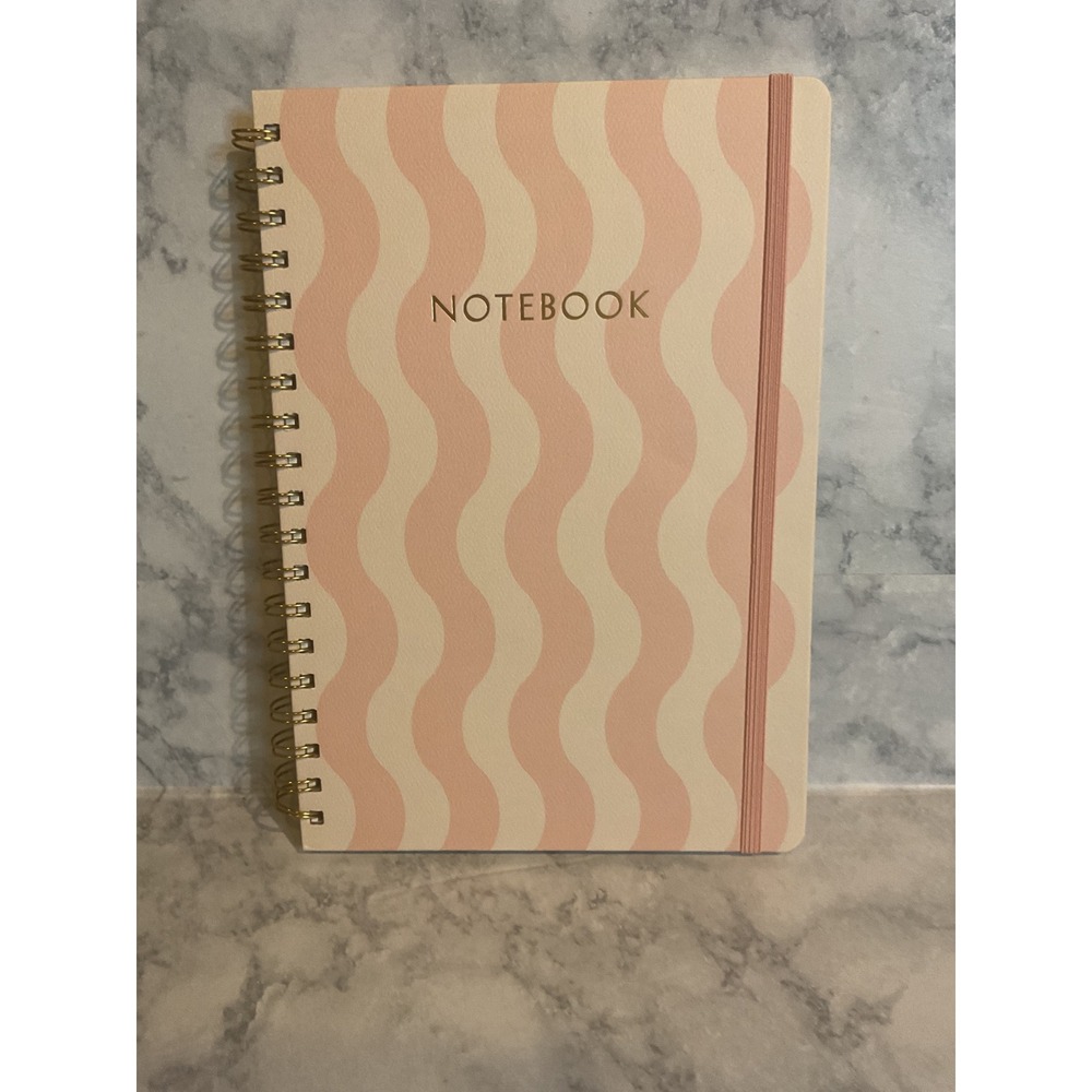 Threshold Wavy Peach Spiral Notebook 240 Pages Lined Journal 7x10 081-01-9552